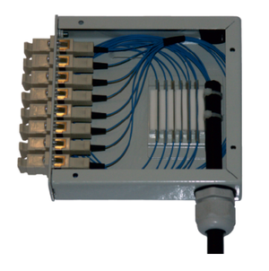 DIN rail splicebox for optical fiber Sercos cabling